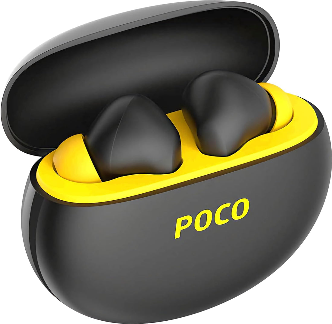 POCO Pods with 30 Hour Playback, 12mm Drivers, 60ms Latency, Fast Charging & ENC Bluetooth Headset (Midnight Groove, True Wireless)