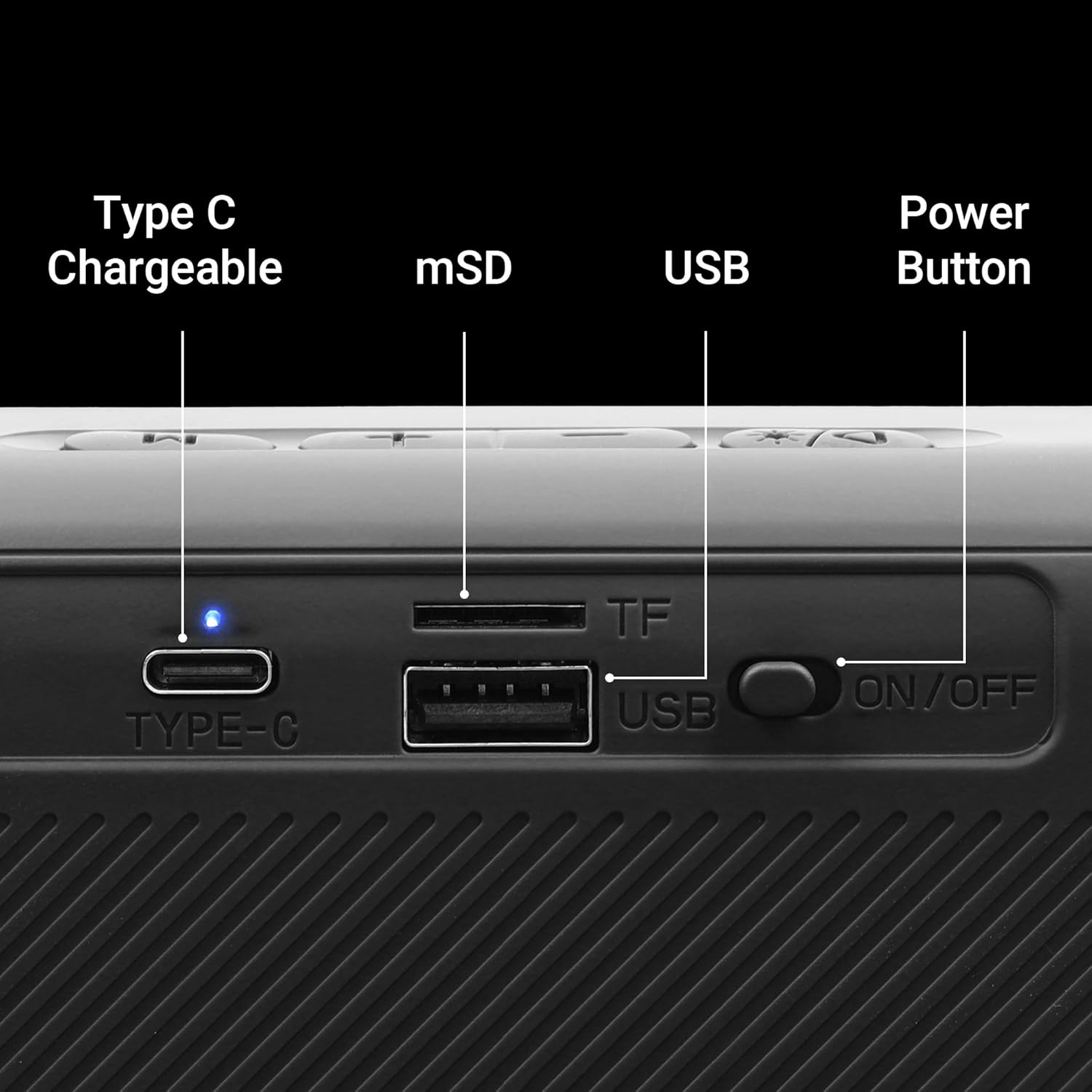 ZEBRONICS County 7 Portable Bluetooth Speaker, 8 Watts, Upto 15 Hours Playback, Passive Radiator, BTv5.3 | mSD | TWS | USB, RGB LED, Call Function, Carry Loop (Black)