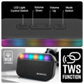 ZEBRONICS County 7 Portable Bluetooth Speaker, 8 Watts, Upto 15 Hours Playback, Passive Radiator, BTv5.3 | mSD | TWS | USB, RGB LED, Call Function, Carry Loop (Black)
