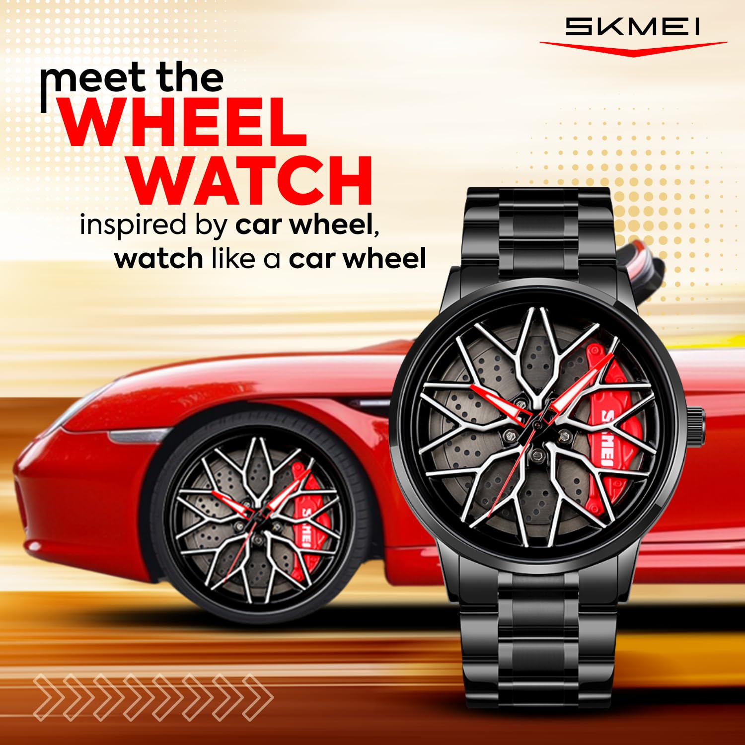 SKMEI Men's Watch New Wheels Rolling Creative Fashion Che Youhui League Fans Butterfly Double Snap Gift Wristwatch - 1990