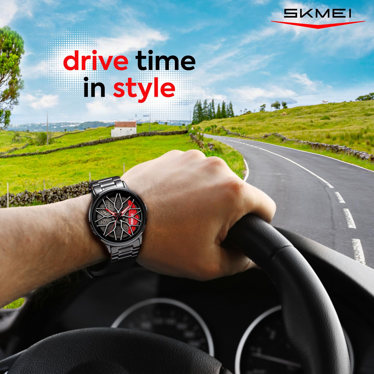 SKMEI Men's Watch New Wheels Rolling Creative Fashion Che Youhui League Fans Butterfly Double Snap Gift Wristwatch - 1990