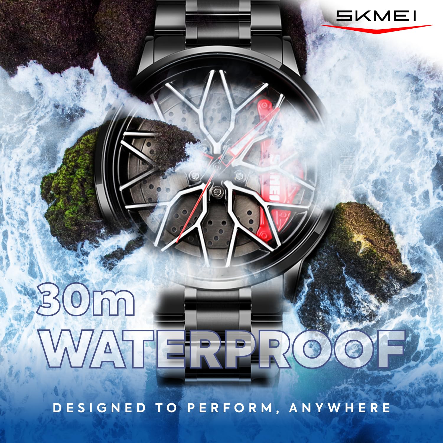 SKMEI Men's Watch New Wheels Rolling Creative Fashion Che Youhui League Fans Butterfly Double Snap Gift Wristwatch - 1990