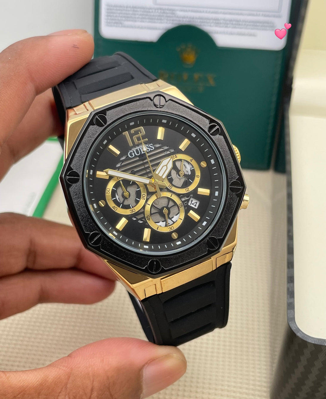 A strikingly bold chronograph watch by GUESS