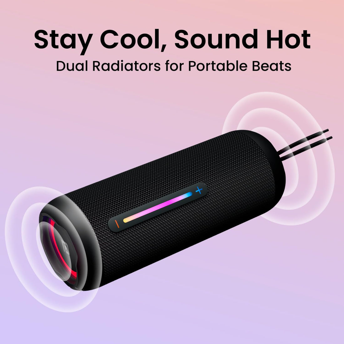 Portronics Breeze 6 35W Portable Wireless Bluetooth Speaker with Mic, 6Hrs Playtime, RGB LEDs, TWS Mode, BT 5.3v,USB Drive, SD Card, AUX in, FM Radio,IPX5 Water Resistant, Type C Charging(Black)