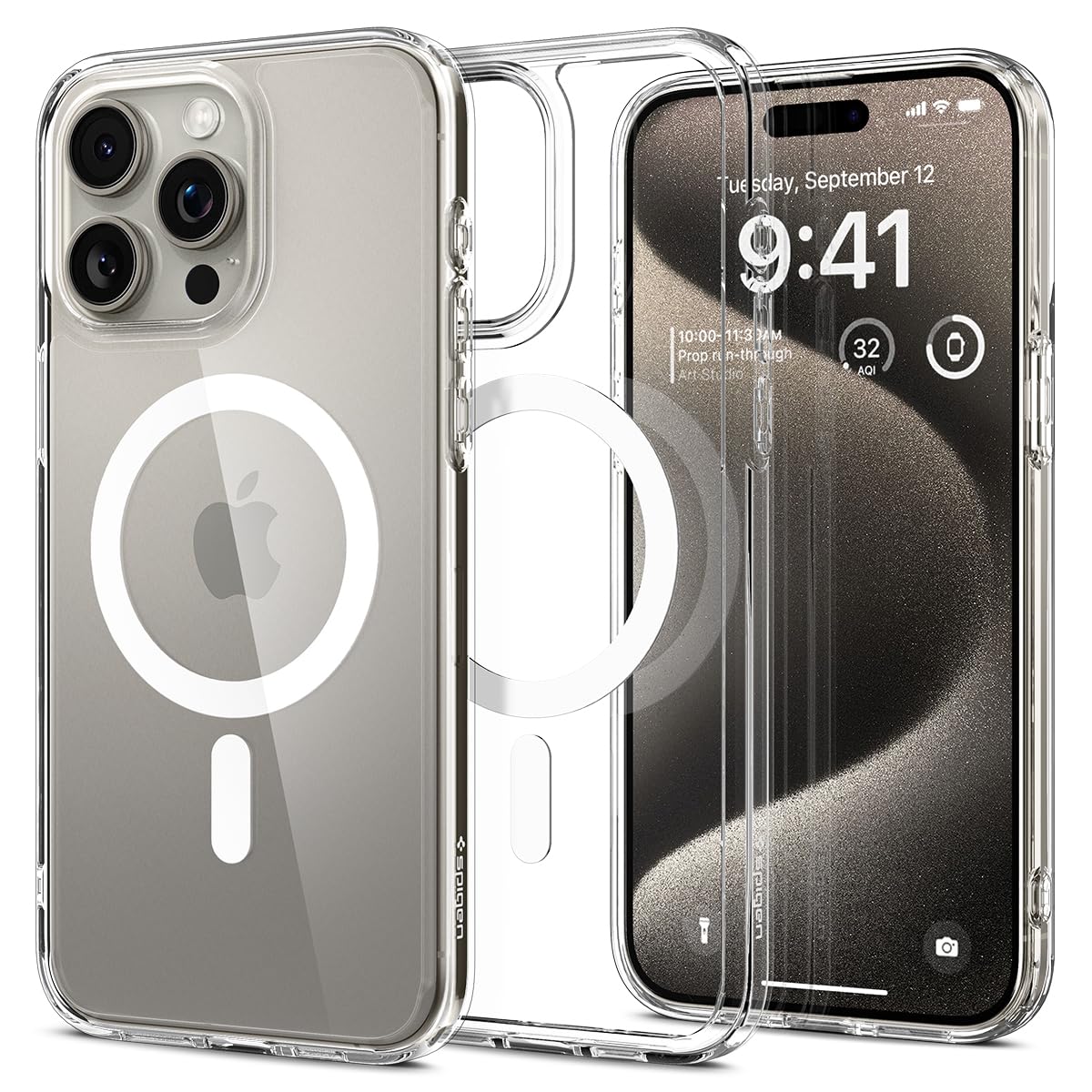 Spigen Ultra Hybrid Magfit Back Cover Case Compatible with MagSafe (TPU + Poly Carbonate | Frost Clear)