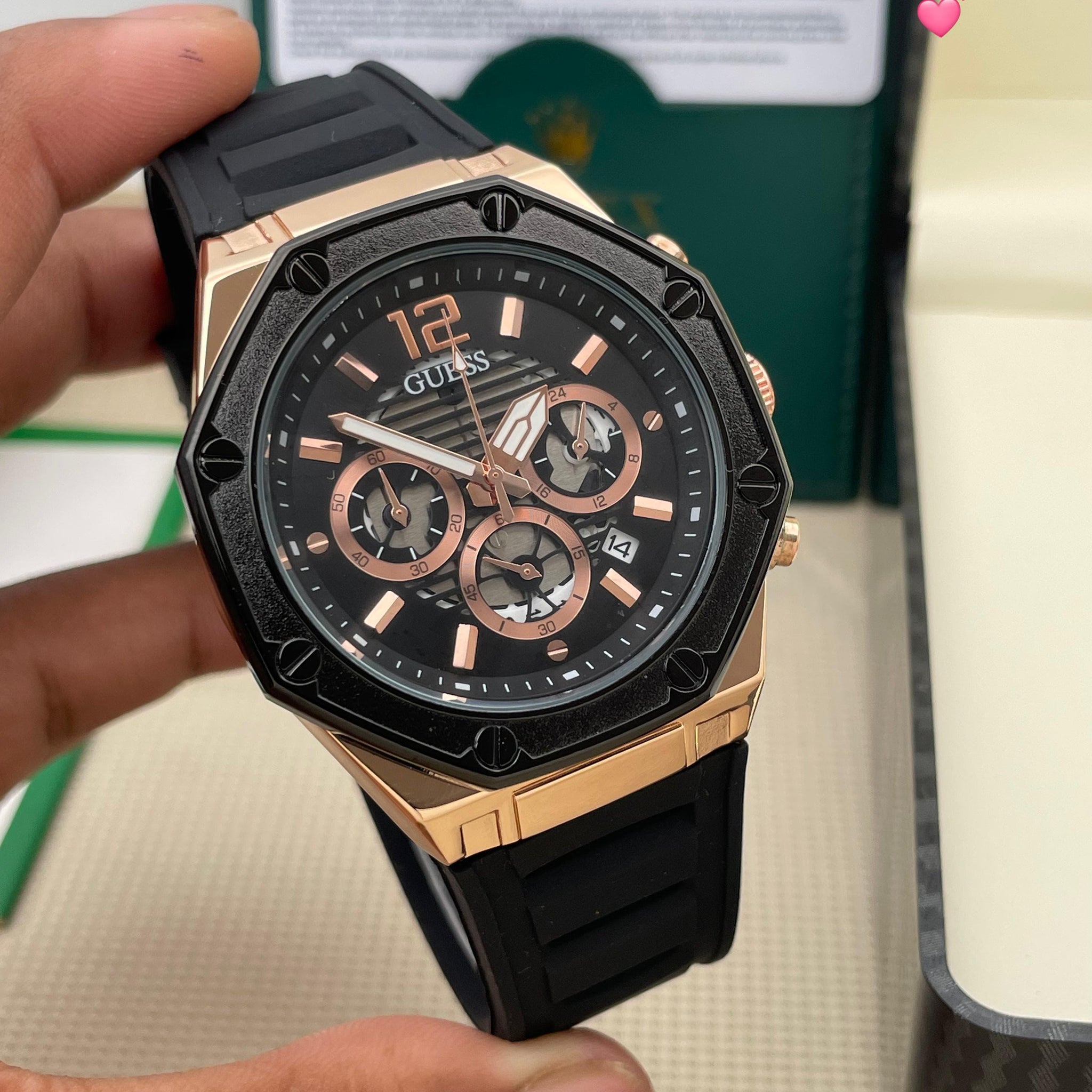 A strikingly bold chronograph watch by GUESS